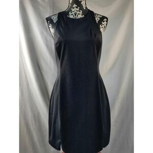 Anthropologie Sugar + Lips Zipper Sleeveless Fitted Sheath Dress Black SZ Large‎